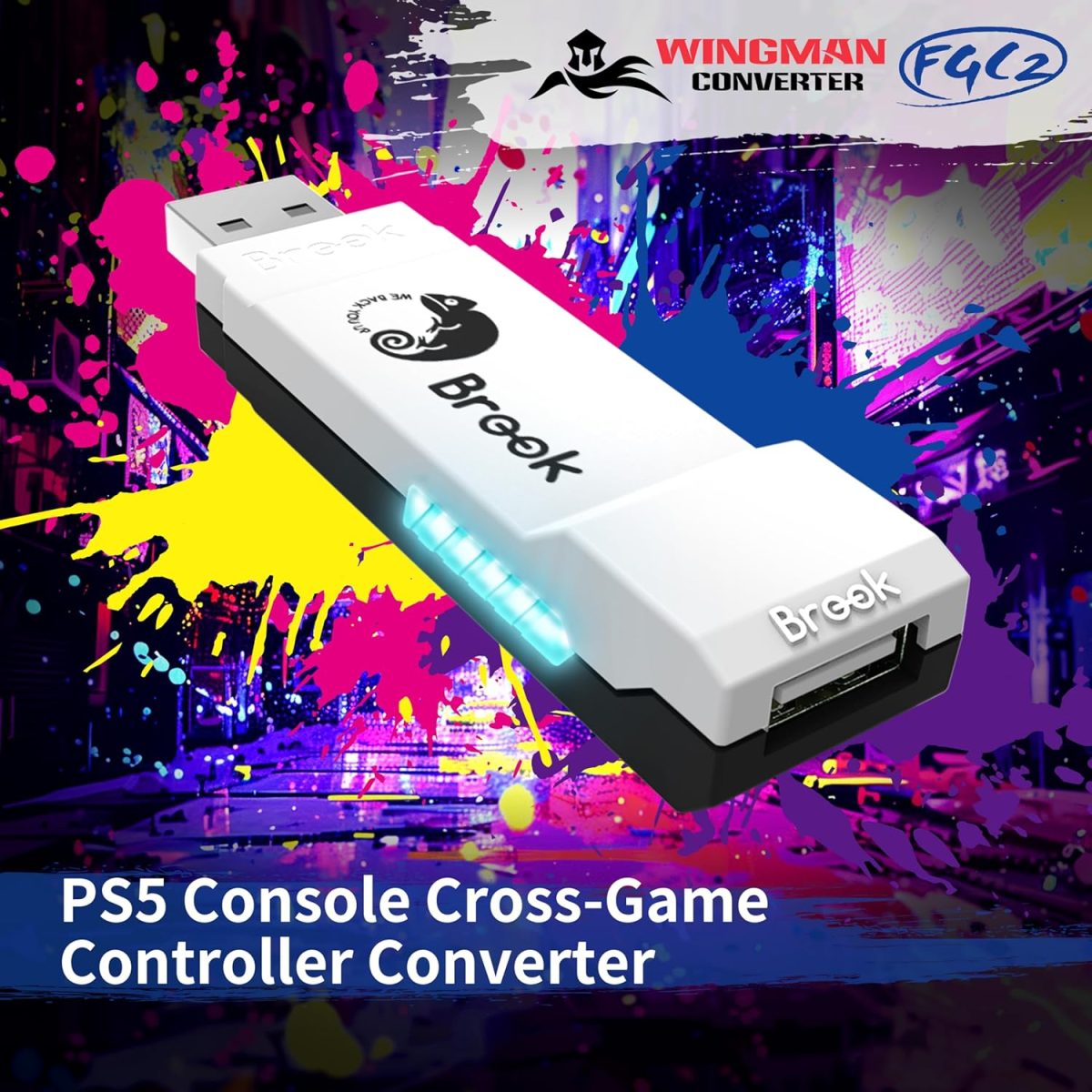 Brook Wingman FGC2 Converter with Keychain– Arcade Joystick Adapter Gamepad for PS5 & PC, Supports All PS5 Games (Exclusive Version) - Image 2