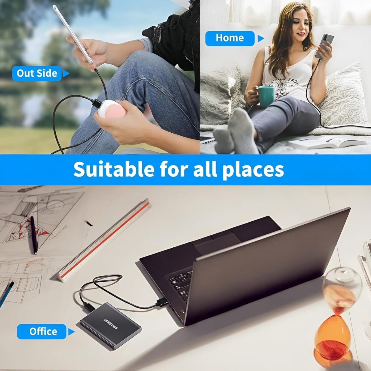Samsung 45W Original Type C to C 1M Fast Charging USB C Cable High-Speed & Data Transfer Compatible with Samsung S25/S25+/S24/S24+/S23/S23+/S22/5G/Ultra/Plus/Fe/Edge/S- Type-C Cord, Black - Image 7