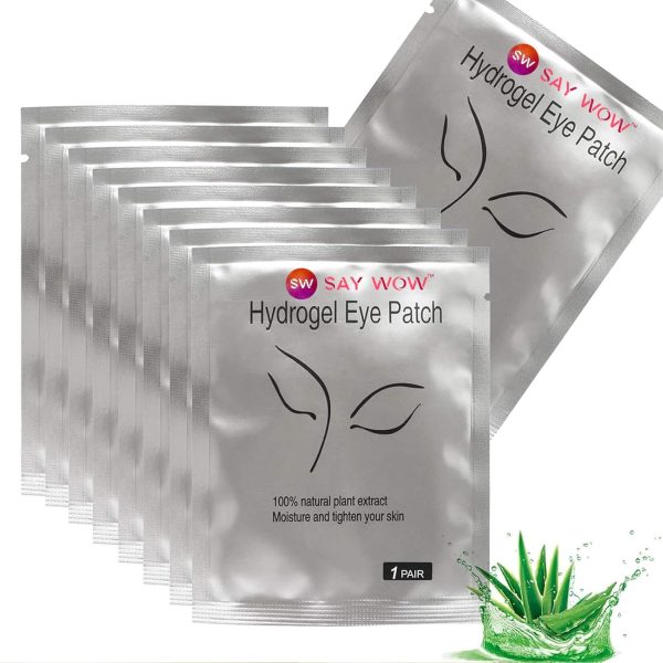 SAY WOW Hydrogel Eye Patches 20Pcs Eyelash Under Eye Pads Lash Eyelash Extension Paper Patches Eye Tips Sticker Wraps Make Up Tools Lint Free Eye Gel Patches (20 Pairs)