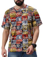RodZen Men's Cotton Round Neck Half Sleeve Oversized Printed T-Shirt