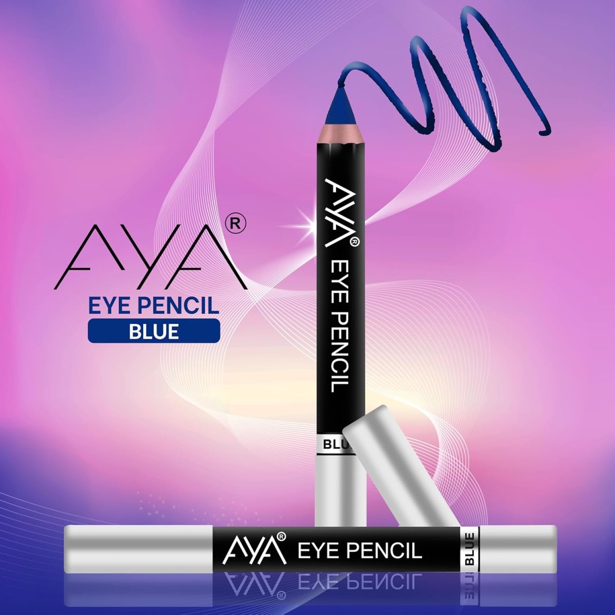 AYA Eye Pencil for Kajal/Eyeliner, Set of 6 (Black, Blue, Brown, Green, Golden and Silver) | Glides Smoothly | Creamy Smooth Formula | Light Weight - Image 5