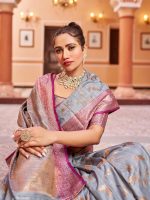 SWORNOF Women's cotton leaves Saree With Unstitched Boluse Piece - Image 6