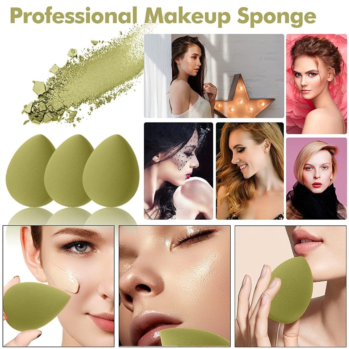 Lenon 3pcs Makeup Blender Makeup Sponge Cosmetic Puff with Storage Box Foundation Powder Beauty Sponge Women Make Up Accessories Tools Beauty Blender Makeup (Color : 3pcs Multicolor with Box) - Image 8