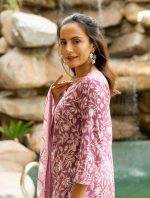 MIRCHI FASHION Women's Straight Fit Pure Cotton Mix Floral Printed Embelished Kurta Set with Dupatta and Trouser - Image 9