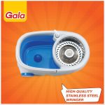 Gala Jet Spin Mop, Steel Winger & Big Wheels, 2 Microfiber Refills, Floor Cleaning Mop stick with Bucket, pocha for floor cleaning, Mopping Set (white and blue) - Image 2