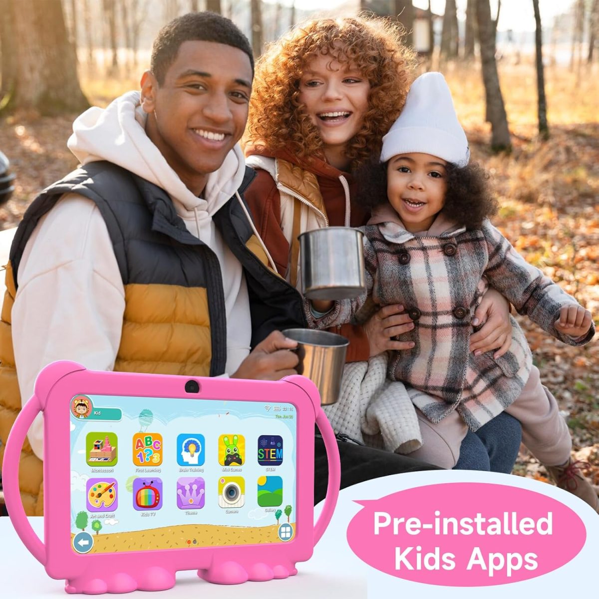 PEICHENG Kids Tablets, Android 12 Tablet for Kids, 4GB RAM, 32GB ROM, Toddler Tablet, 7 Inch IPS Screen, Child Lock, 2+5MP Dual Camera, Shockproof Case for Education, Games - Image 6