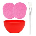 [Ear Lobe & Accessories] Combo Pack (1 Pc Face Pack Mixing Bowl (200 ml) | 1 Pc Transparent Handle Face Pack Brush | 2 Pcs Face Cleaning Sponge) (Color May Vary)