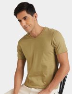Amazon Brand - Symbol Men's Cotton Solid V-Neck Regular Fit T-Shirt (Available in Plus Size) - Image 3