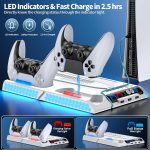 KDD PS5/PS5 Slim Stand with Auto Turbofan, 3-Level Cooling Fans, RGB Lights, Accessories for PS5 2023 Slim & 2020 Digital/Disc Consoles - Image 5