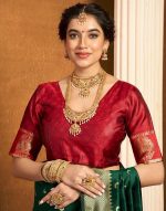SIRIL Women's Paithani Silk Saree | Chandrakor Paithani Saree With Unstitched Blouse Piece - Image 7