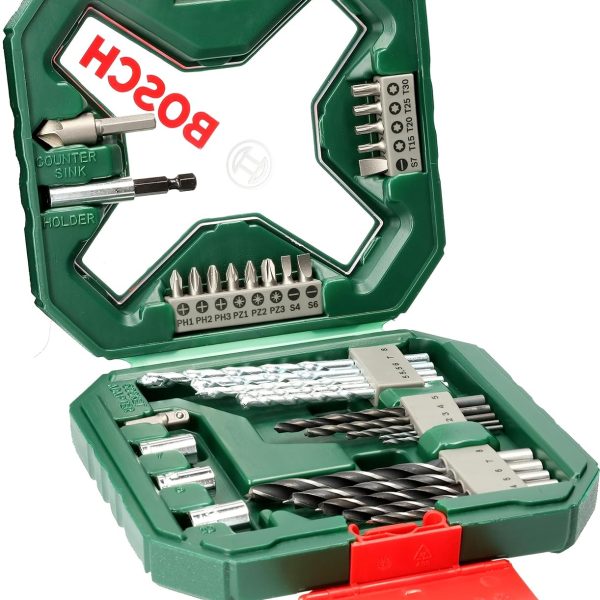 Bosch X-line 2607010608 Cobalt Steel Classic Drill and Screwdriver Bit Set (Blue, 34-Pieces), Straight