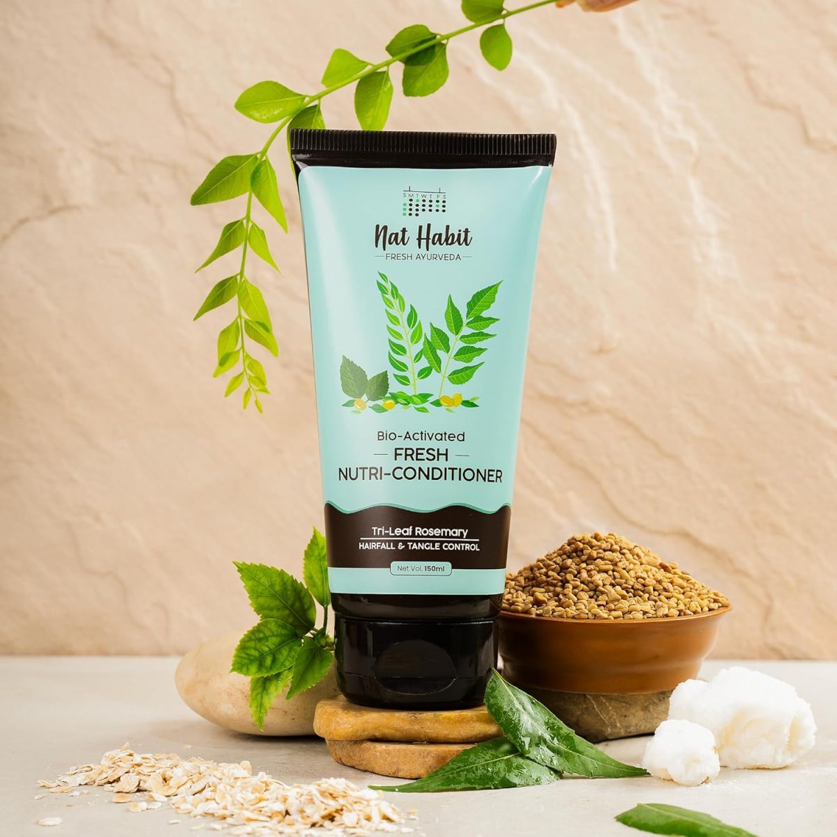 Nat Habit Trileaf Rosemary Shampoo & Conditioner Combo|Herbal Shampoo for Dry Frizzy & Damaged Hair, Hair Fall | Amla Reetha Shikakai| Sulphate Free - Image 4