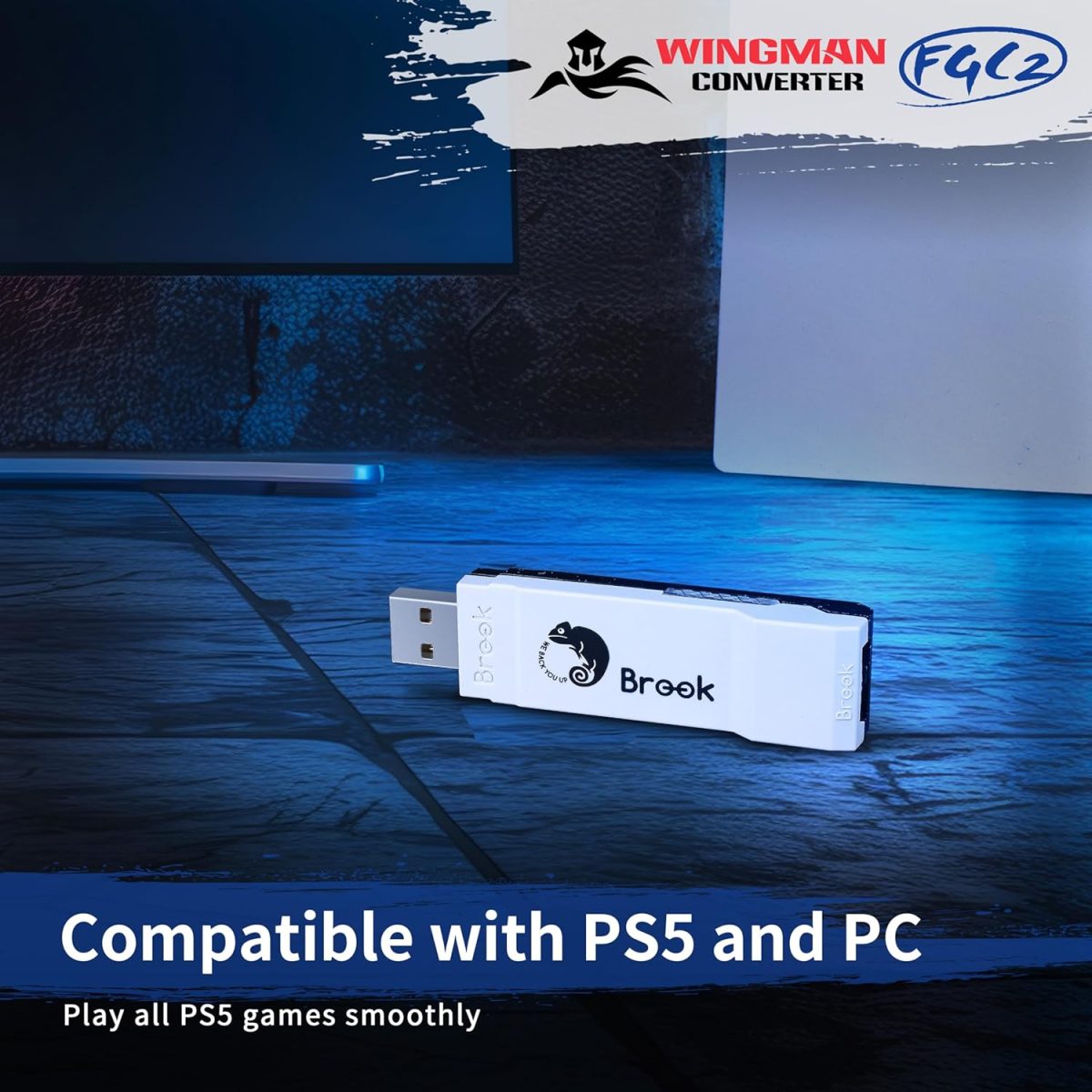 Brook Wingman FGC2 Converter with Keychain– Arcade Joystick Adapter Gamepad for PS5 & PC, Supports All PS5 Games (Exclusive Version) - Image 3