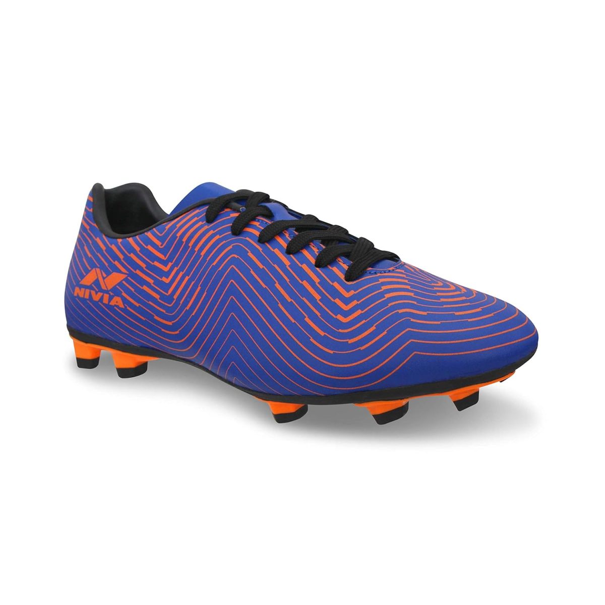 Nivia Encounter 7 Football Shoes for Men, Blue, Orange, 8 - Image 4