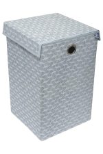 Homestrap Printed Foldable Laundry Basket/Bag Hamper with Lid and Handle| Cloth Storage Organiser For Bedroom, Bathroom, Kitchen Etc Capacity- (75LTR) (Grey)(Featured on Shark Tank)