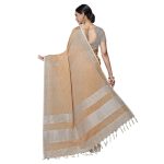 Rekha Maniyar Women's Jacquard Linen Saree With Unstitched Blouse Piece (SILVERLINEN_NS) - Image 3
