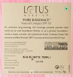 Lotus Makeup Pure Radiance Compact Matte Pearl | SPF 15 | Oil Control | Safe for Sensitive Skin | 9g - Image 3