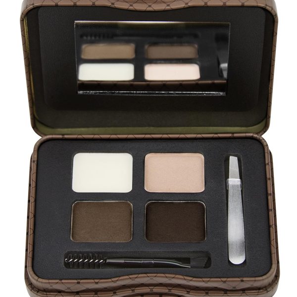 L.A.Girl Spiring Eyebrow Kit Dark and Defined | Browkit to Shape, Define and Fill the Eyebrows, Kit with 1 Brow Wax, 3 Fixing Powders, 1 Brush and 1 Tweezers, Vegan Product, Paraben & Cruelty-6.5g