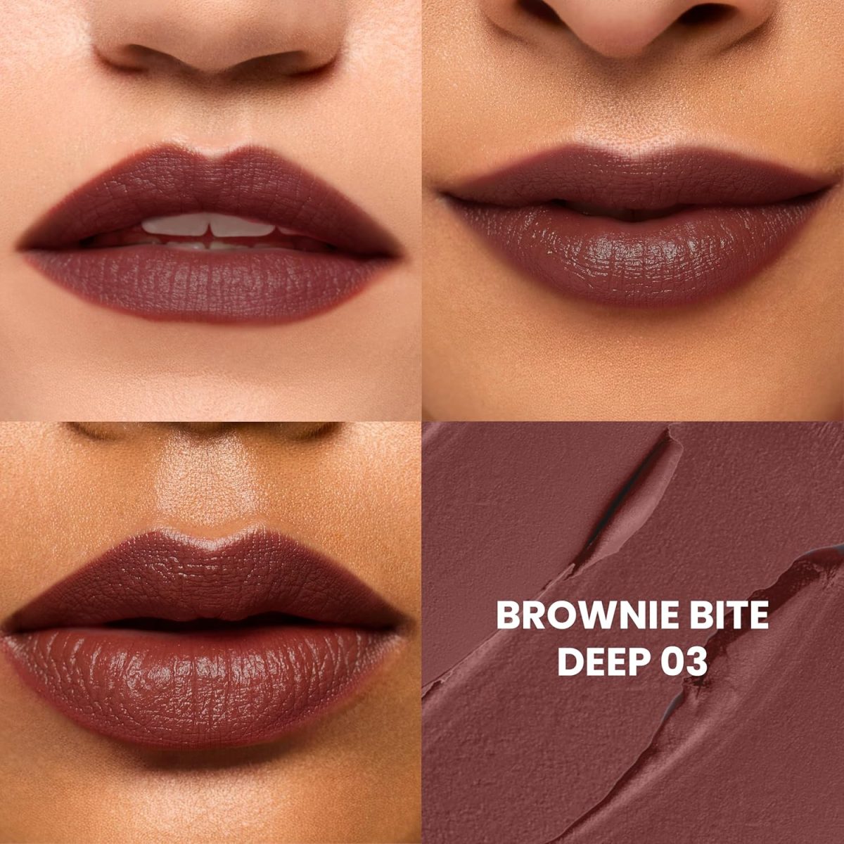 Typsy Beauty Cocoa Peptide Velvet Matte Lipstick | 8hr Wear, Soft Blur Finish, Lightweight Texture, Hydrating Nude Lipstick| Brownie Bite Deep 03 | Cocoa Peptides | Vegan & Paraben-Free 3.5g - Image 8