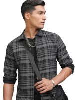 Locomotive Highlander Men's Slim Fit Casual Shirt | Checkered | Button Closure | Trendy, Breathable & Comtable All-Day Wear