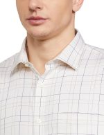 Park Avenue Men's Pure Cotton Checks Pattern Slim Fit Semi Cutaway Collar Full Sleeve Formal Shirt - Image 3