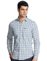 The Indian Garage Co Men's Cotton Slim Fit Checkered Full Sleeves Spread Collar Casual Shirt