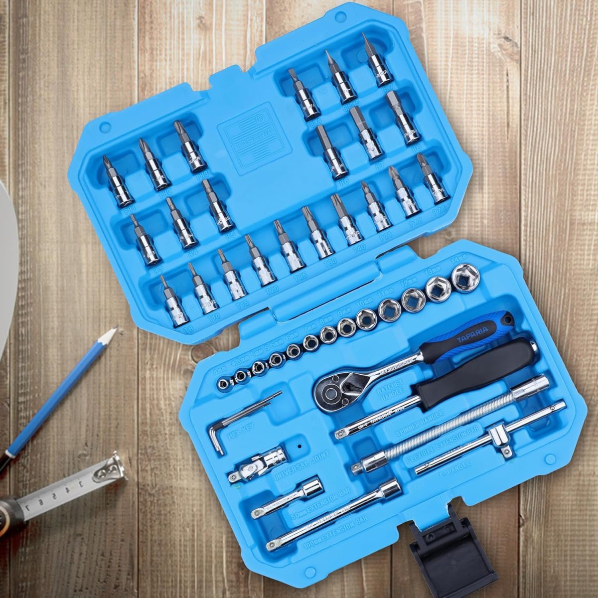 Taparia SA46 Steel Socket Set (Blue, 46-Pieces) - Image 2