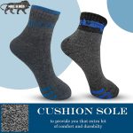 XJARVIS® All-Season Ankle Sports Socks | High Cushioning, Arch Support, Breathable Cotton | Odor-Free, Moisture-Wicking | Men & Women | Free Size (BLACK/DARK GREY/GREY) - Image 3
