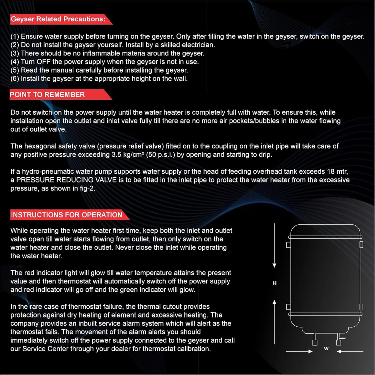Activa 3 Liters Volcano Quick Water Heater Geyser, 3 KVA ISI Cooper Element, 0.8mm Anti Rust Coated 304L Pure Stainless Steel Tank, Auto Cut-Off, ABS Body, BEE 5 Start Rated Come with 5 Years Warranty - Image 7
