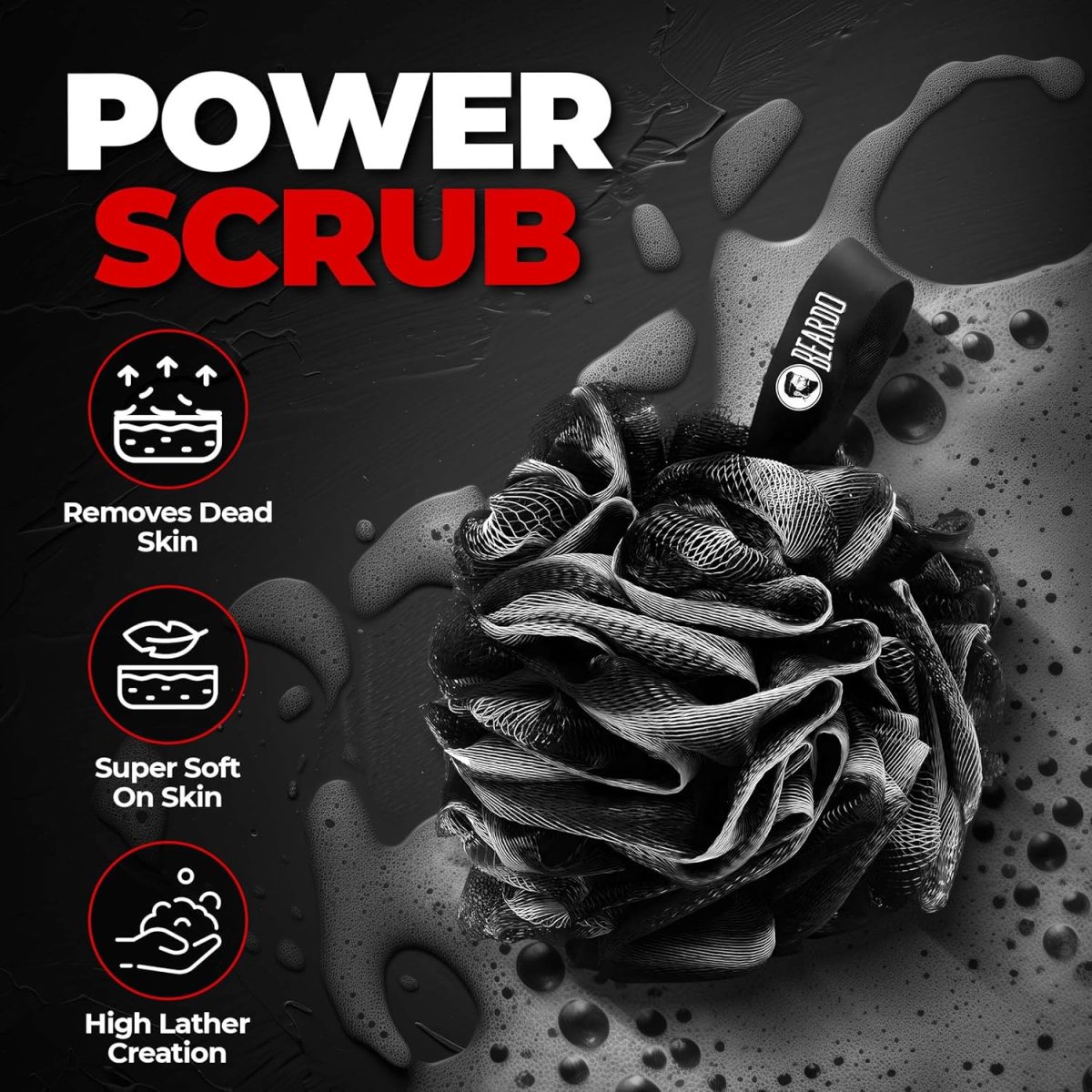 Beardo Power Scrub Large Loofah for bathing for men | Loofah Scrubber Exfoliator removes dead skin & Controls Oil | High Lather Creation | Cleanses & Exfoliates |Pack of 2 | Suitable for all Skin types | Made for Men & Women - Image 3