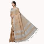 Rekha Maniyar Women's Jacquard Linen Saree With Unstitched Blouse Piece (SILVERLINEN_NS) - Image 2
